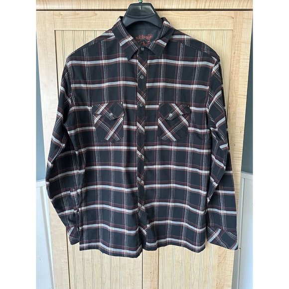 Kuhl Other - KUHL Men's Long Sleeve Shirt Sz XL Flannel Pearl Snap Hiking Camping Black Plaid